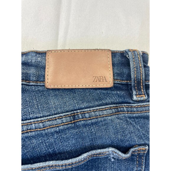 Zara Skinny Jeans Womens Size 8 Blue Medium Wash Denim Distressed Casual Pockets - Picture 6 of 6